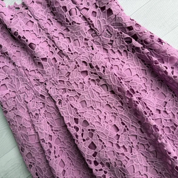 ASTR the Label Light Orchid Lace A-Line Midi Dress Size L - Picture 6 of 9